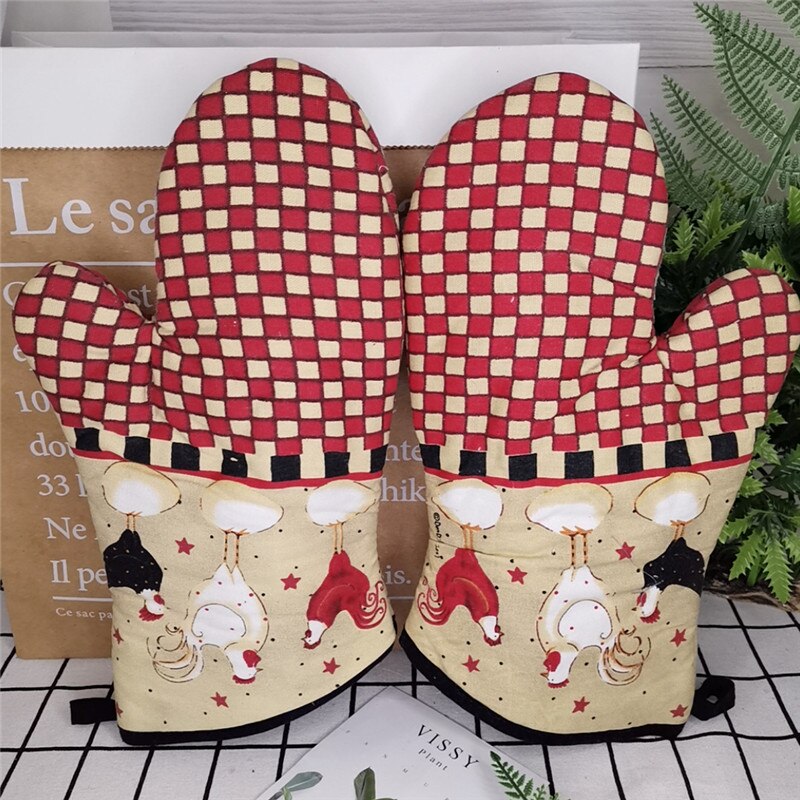 1Pc 18x33cm Baumwolle Bunte Gedruckt Backofen Handschuhe Backen Anti-Heißen Handschuh Pad Mikrowelle Isolierung Küche werkzeug: Stil 12