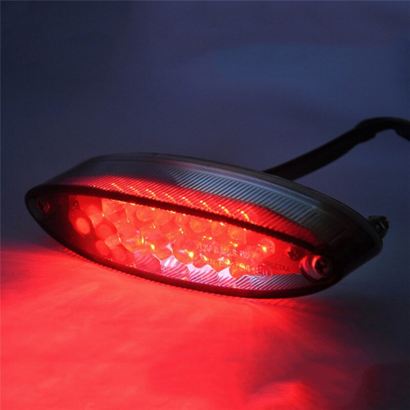 Luz trasera de señal LED ahumada modificada para motocicleta, luz de freno LED, luz trasera para motocicleta