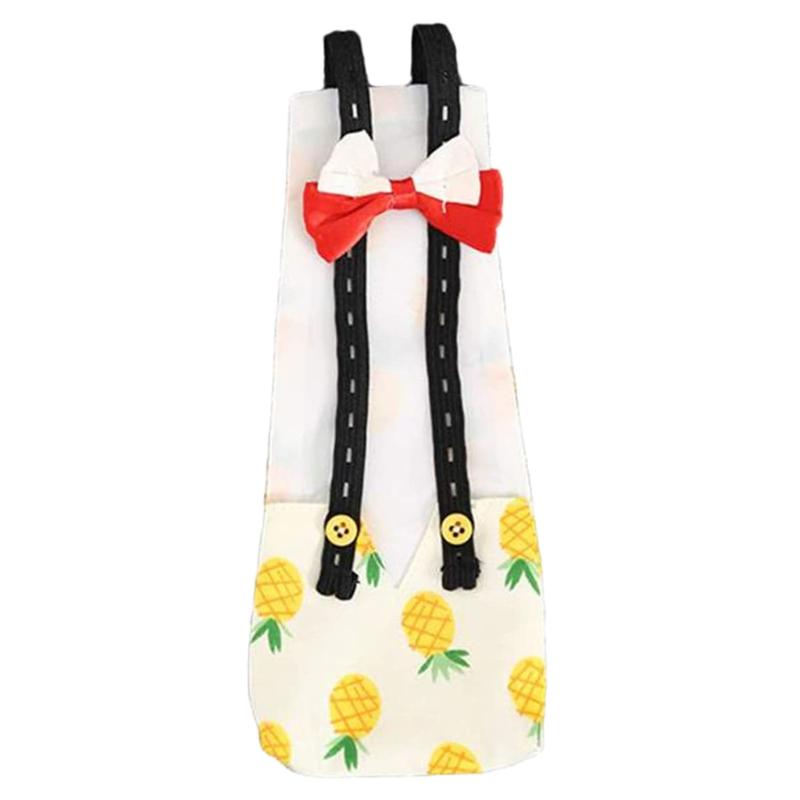 Pañal ajustable reutilizable para aves de corral, pañal con estampado de piña, plátano, pato, Ganso, lavable, con pajarita: 3 / L