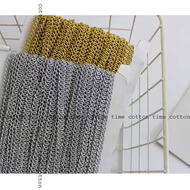 3 yard 0.7cm Mini Braid Trim jacquard Metallic Kant Gouden geweven Trimmen Naaien Accessoire voor Kleding DIY Trimmen