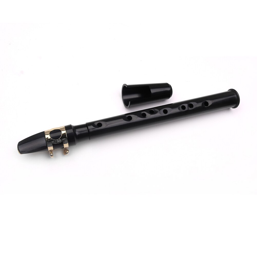 11 Holes Mini Sax Pocket Saxophone Simple Key C Musical Instrument Accurate Tone Child Music Learning Sax Good Sound: black