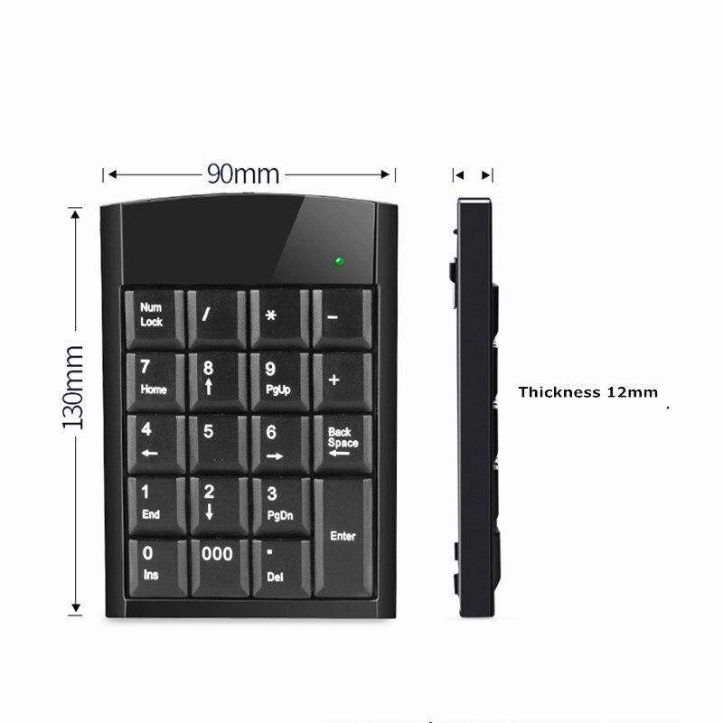 Numeric Keypad "000" 19Keys Wired Digital Pad USB Mini Keyboard Ultra Slim,Keypad Number Pad For Accounting Tasks Compute PC