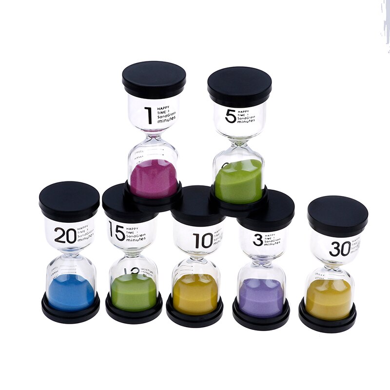 1Pc 1/3/5/10/15/20/30 Minuten Sanduhr Timer für freundlicher Pinsel Zähne 7 farben Hause Ornament Schreibtisch Mini Sand Uhr Timer