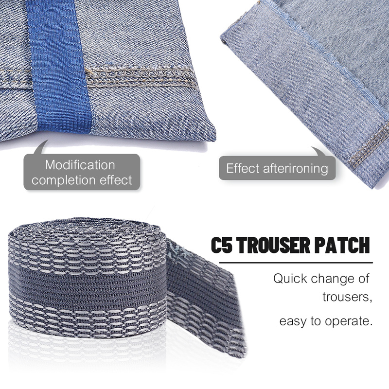 Parches autoadhesivos para acortar bordes de pantalones, parches adhesivos para ropa, pantalones vaqueros, parches de tela para la boca, cintas de reparación para dobladillo, herramientas de costura
