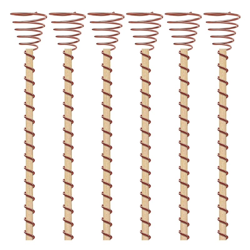 Piquets plantes jardin d'électroculture, fil cuivre pour Support d'antenne jardin, piquet bois plante 6/8/10: Beige