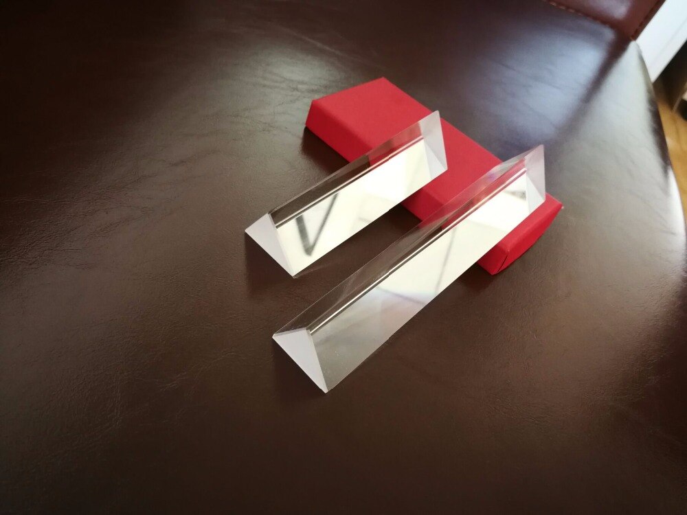30*30*100mmTriangular Prism BK7 Optical Prisms Glass Physics Teaching Refracted Light Spectrum Rainbow Children Students