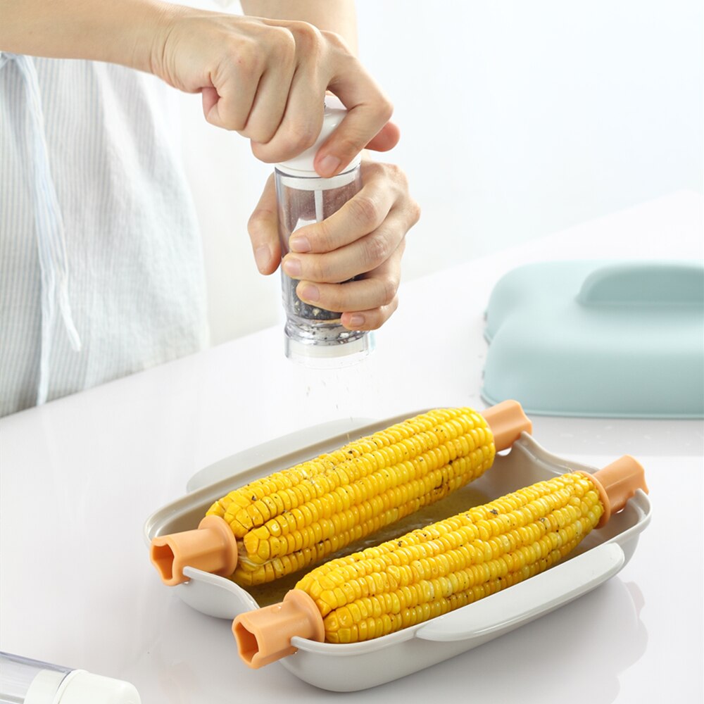 Microwave Corn Cooker Microwavable 2 Corn Steamed Case With Handle Corn Box Cookware Accessory Kitchen Gadget