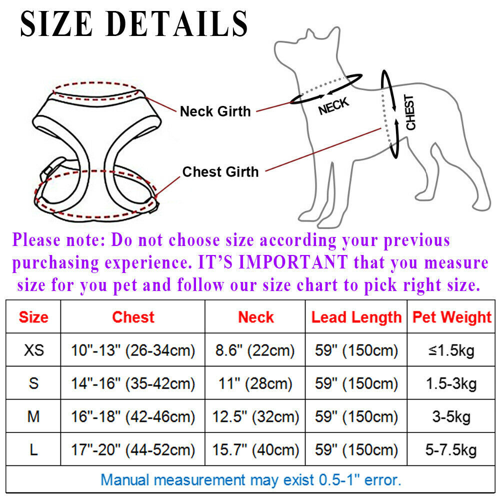 Soft Mesh Dog Harness and Lead Set Breathable Reflective Walking Vest Dog Accessories for Small Dogs Dog Leash Yorkshire Terrier