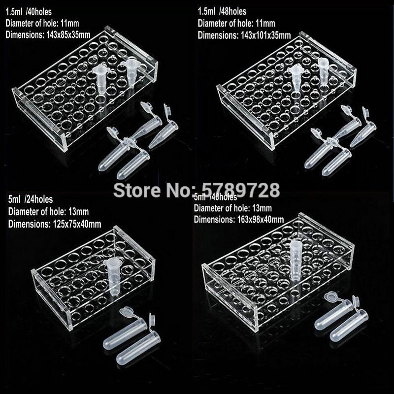 1pcs Transparent plexiglass centrifugal tube holder suit for 0.2ml 0.5ml 1.5/2ml 5ml 7/10ml 10/15ml Centrifuge tube