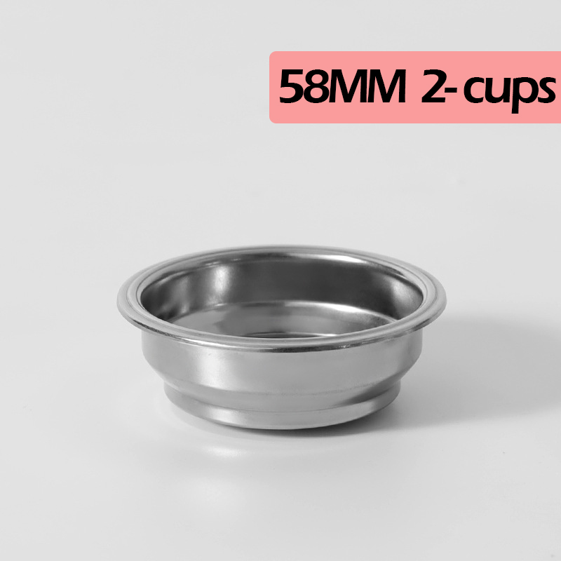 Cesta de filtro de café presurizada/no presurizada de 51MM/58MM, taza individual/doble, apta para portafiltro de 51mm/58mm, herramienta de café Espresso: 58MM 2cups