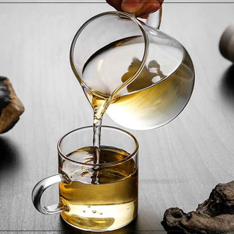 Värmebeständig glas tekanna kinesiskt teservis tillbehör chahai förtjockat borosilikatglas mjölkkanna kaffekanna vattenkanna