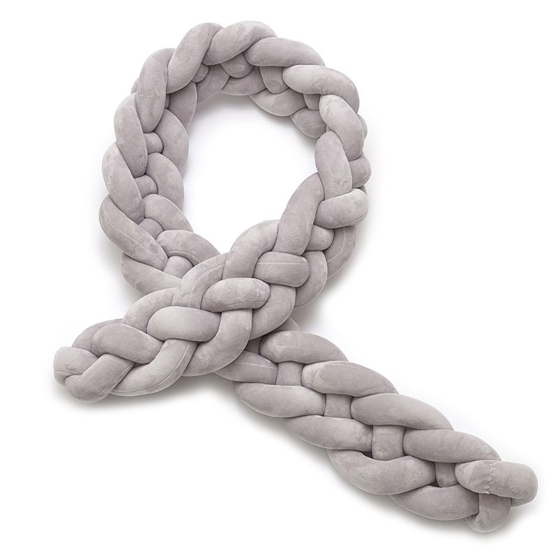 1.5M/2.2M Baby Stootrand Baby Snake Gevlochten Kussen Pasgeboren Wieg Protector F3ME: Gray-01