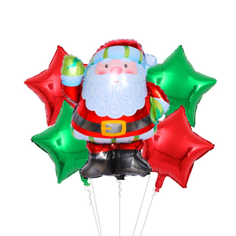 5 stykke jul aluminiumsfolie ballon pakke dekoration festival dekorationer jul brev aluminiumsfolie balloo