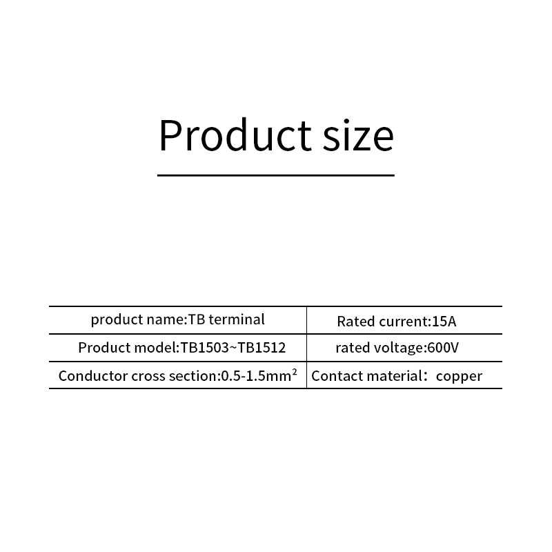 1PCS 15A 600V Dual Row Strip Barrier Screw Wire Connector Fixed Wiring Board TB1503/4/5/6/8/10/12 Terminal Block