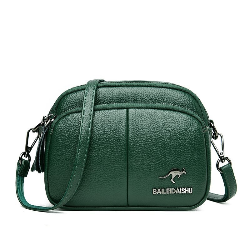 Casual zachte leren kleine schoudertassen voor vrouwen eenvoudige dames crossbody tas merk handtassen: Groente