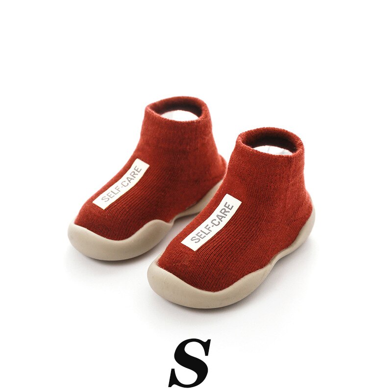 Medoboo Baby antislip Vloer Sokken Kinderen Katoenen Sokken Peuter Rubber Schoenen Printing Kids Korte Buis Sokken Voor Meisjes jongens 20: ME0111-redS
