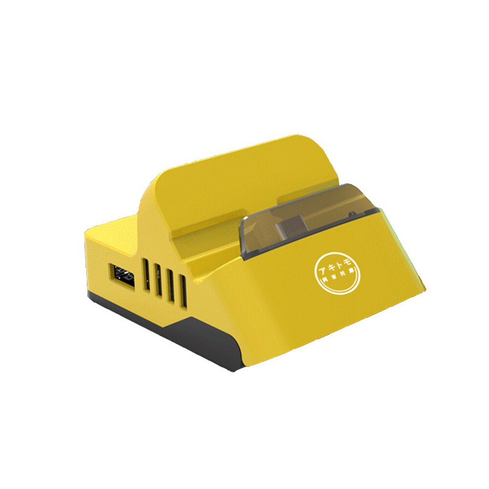 Portable Mini Switch TV Docking Station Charging Stand Replacement for Nintendo Switch Dock Set: yellow