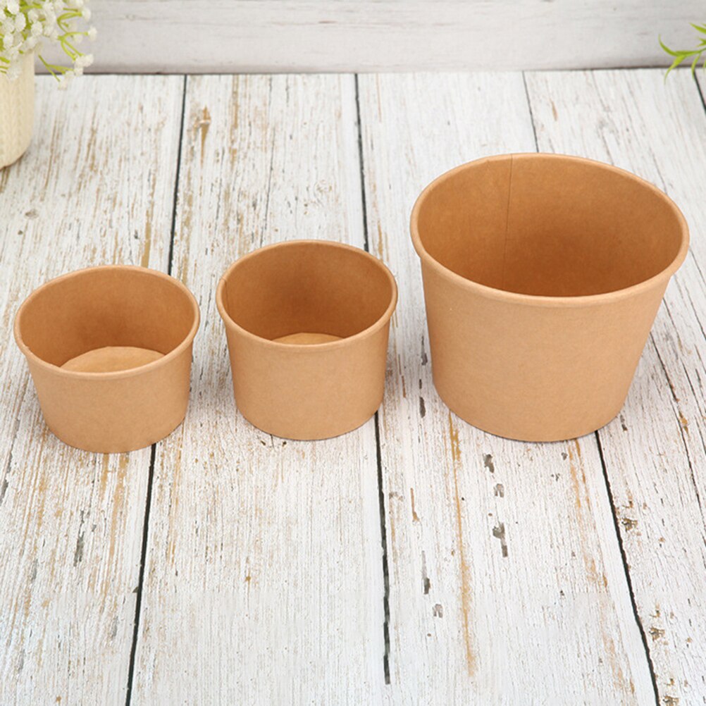 Tasse de soupe en papier Kraft de 8 onces, 50 pièces, conteneurs de préparation de repas jetables, emballage alimentaire, bol à emporter sans couvercle