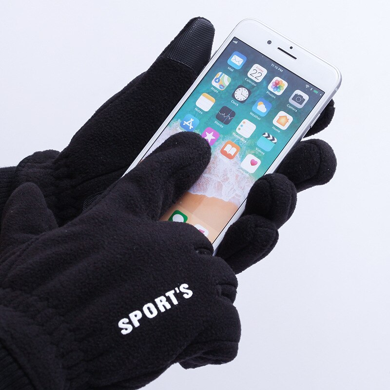 Gants polaire épais pour hommes, antidérapants, pour écran tactile, chauds, coupe-vent, cyclisme, Ski, neige, hiver