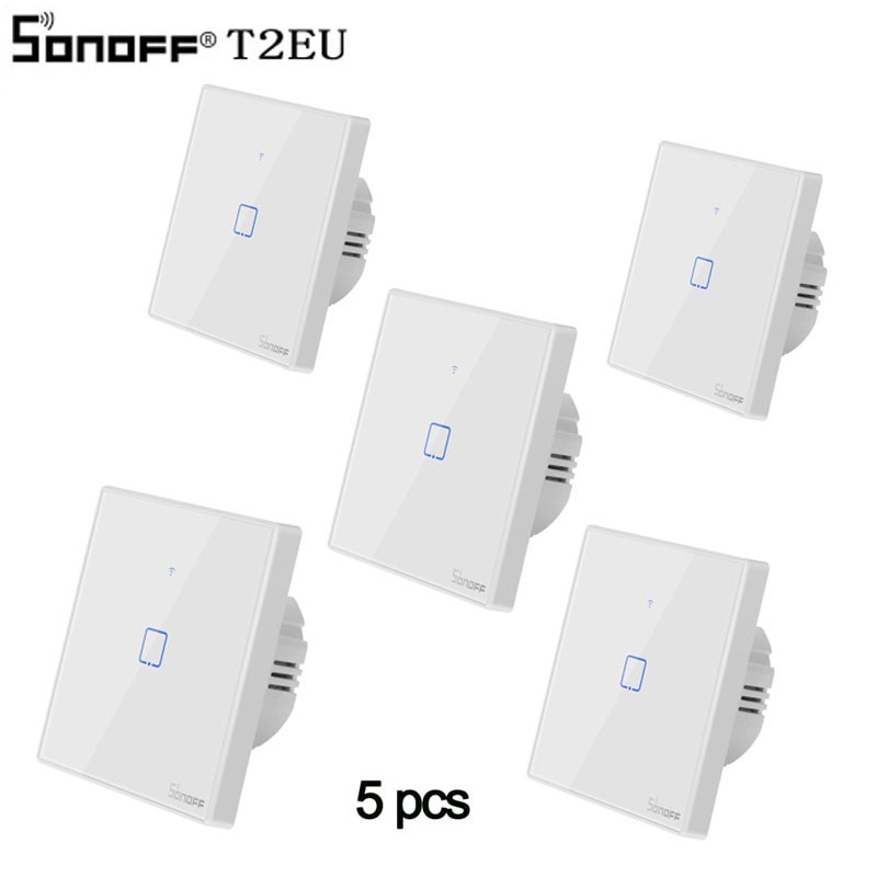 Sonoff T2 EU Smart Wifi Muur Touch Light Switch 1 Gang 2 Gang WiFi/433 RF/APP Remote smart Home Controller Werk met Alexa
