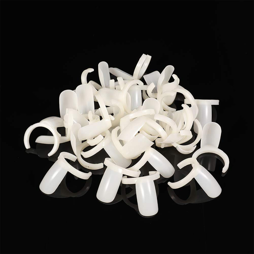 50 Stuks Nagellak Display Ring - Kaart Vorm Kleurstaal Tool - 2x2x1cm - DIY Manicure Kunst Oefenen