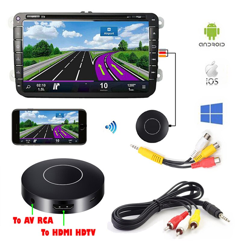 Leehur Draadloze Av Hdmi Dongle Tv Stick Digitale Uitgang Mirroring Dongle Auto Auto Media Ontvanger Streamer Display Voor Ios Android