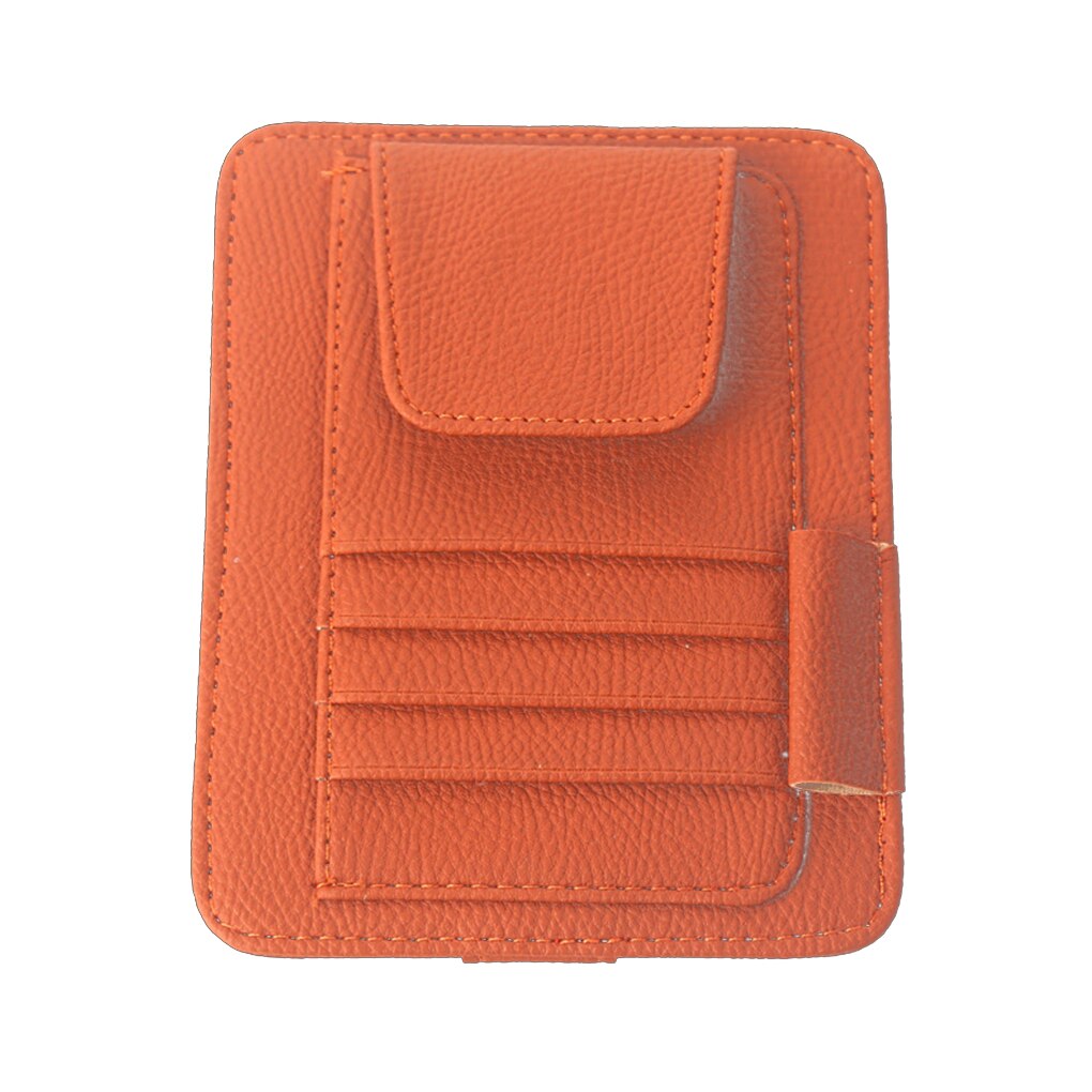 Auto zonneklep organizer pu leer multifunctionele opbergruimte brillenclip documenten map kaart cd etui houder: Nr . .4