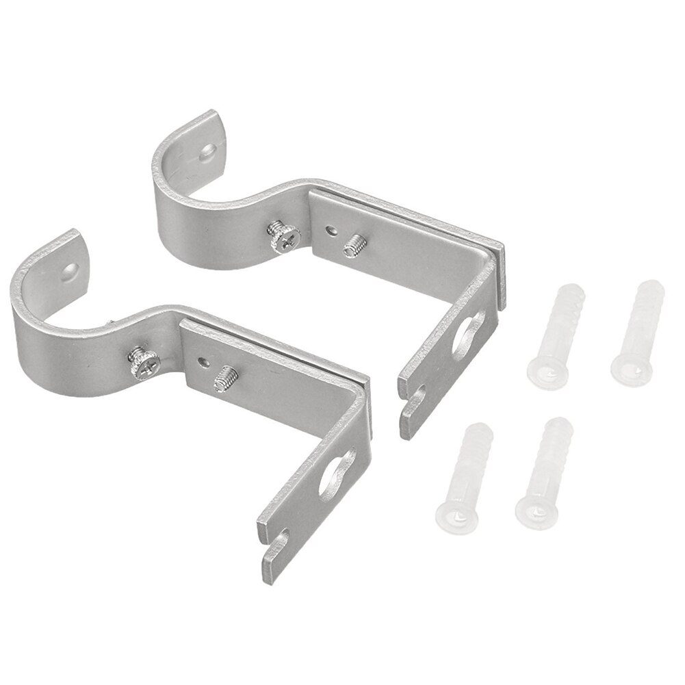 2 uds estructura metálica DIY gancho fijo colgante utensilio práctico para el hogar instalación soportes barra de cortina soporte decorativo soporte ajustable resistente