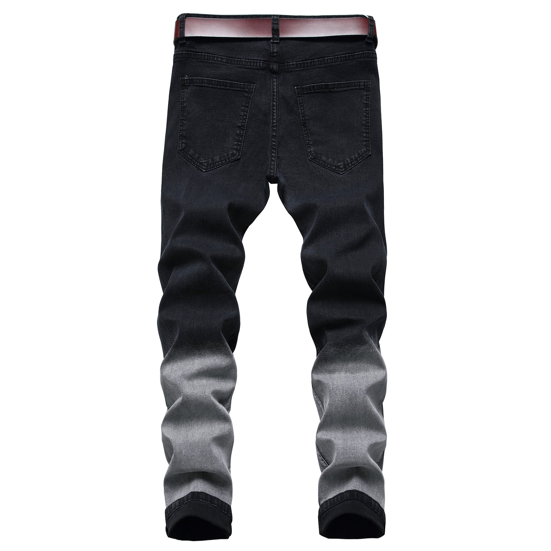 Menn casual jeans farge patchwork vasket distressed hull jeans herre straight stretch slim-fit dongeribukser