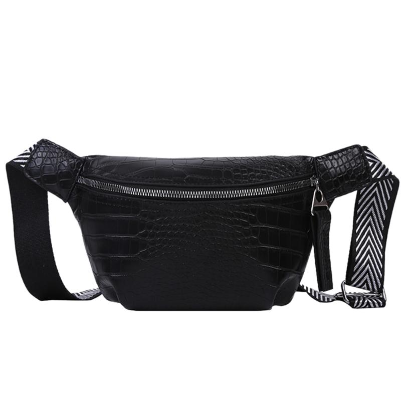 Frauen Reise Taille fanny Crossbody Pack Gürtel Tasche Hüfte miserabel Tasche Geldbörse Handtasche Solide Frauen Tasche: Schwarz