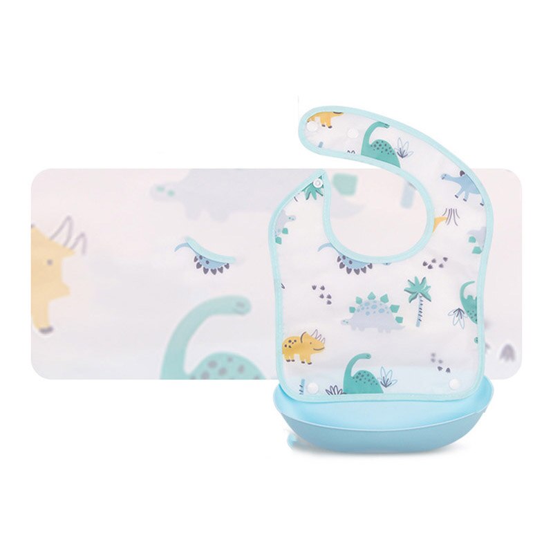 Waterdichte Zachte Siliconen Baby Slabbetjes Cartoon Print Kids Burp Doek Verstelbare Kinderen Schort Baby Spullen