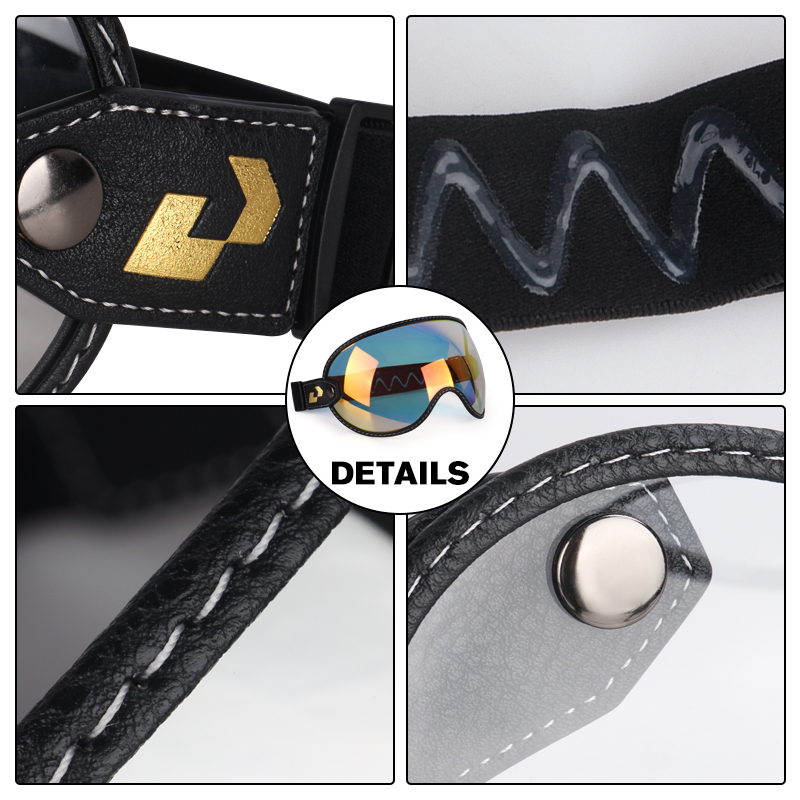 Retro-motorradbrille mit universellem bubble-visier und uv-schutz, vintage-motorradbrille, helmvisier, robust