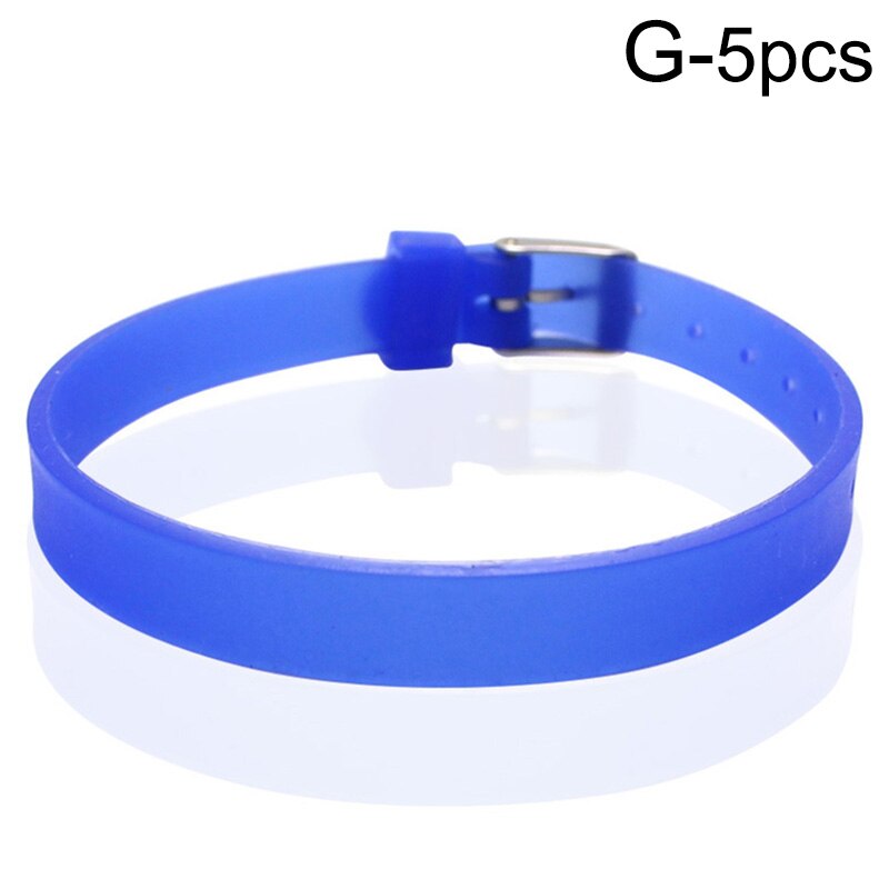 5pcs Silicone Wristband Bracelet Casual Bangles Wrist Band Sports Jogger Running Adjustable Jewelry Accessories: G