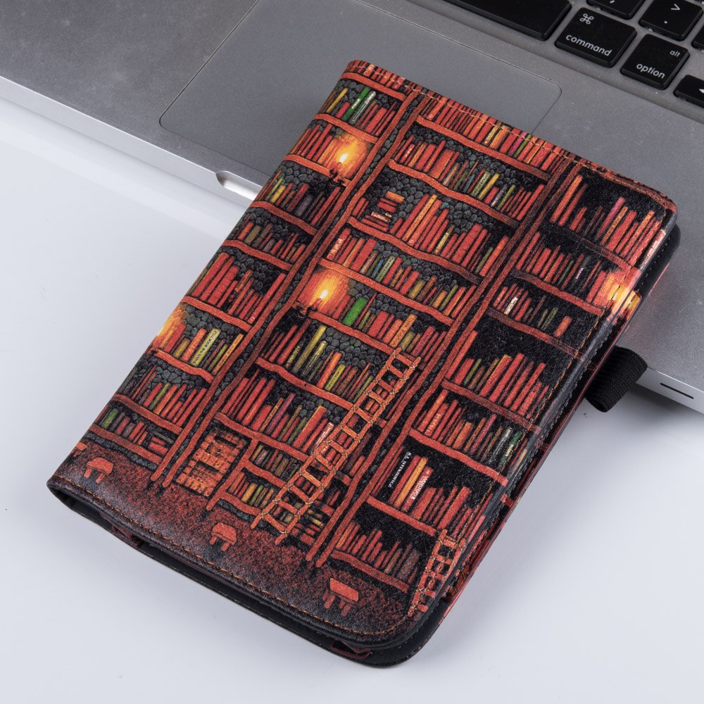 BOZHUORUI pokrowiec na PocketBook 606/616/627/628/632/633 eReaders-ze stojakiem/pasek na rękę/magnetyczne zamknięcie/automatyczne uśpienie/Wake