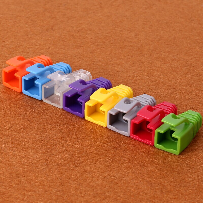 AMPCOM RJ45 Ethernet Network Cable Strain Relief Boots Cable Connector Plug Covers for CAT5 CAT5e CAT6 (Plastic)