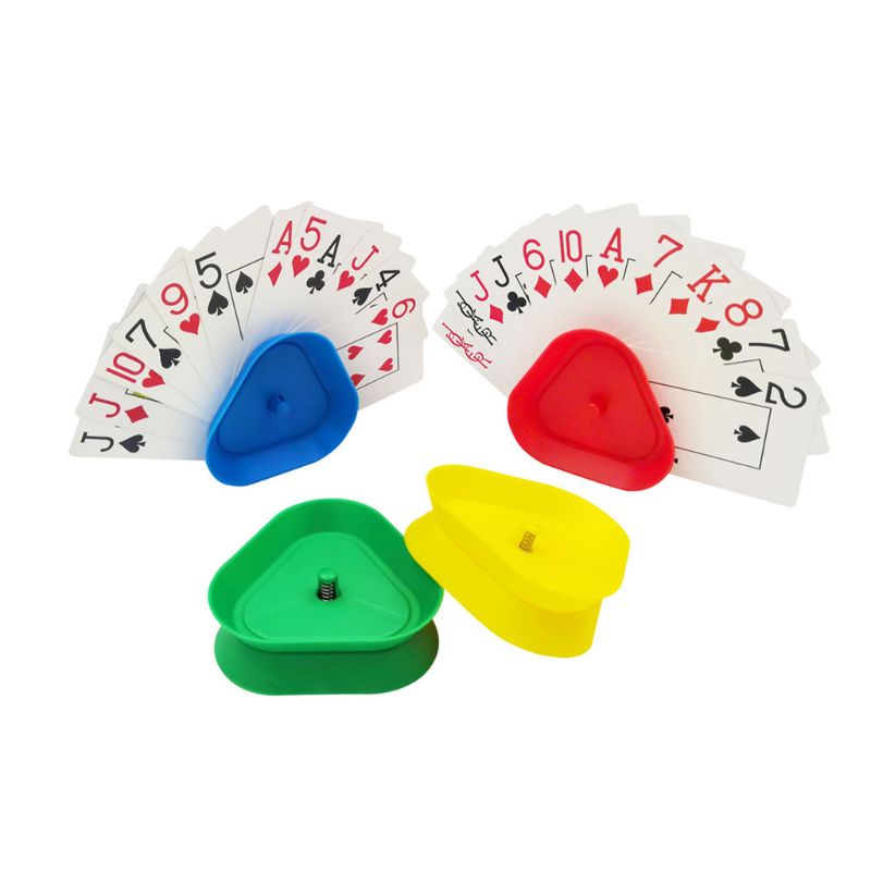 4 stk / sett trekantformet håndfri spillkortholder brettspill pokersete