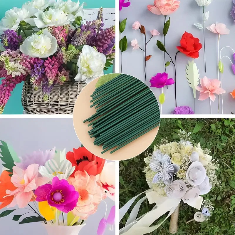 30/40cm Zielone Patyczki robić Kwiatów DIY Drut robić Kwiatów Szydełkowe Kwiaty Palik robić Tworzenia Kompozycji Kwiatowych Narzędzia robić Florystyki Taśma Florystyczna
