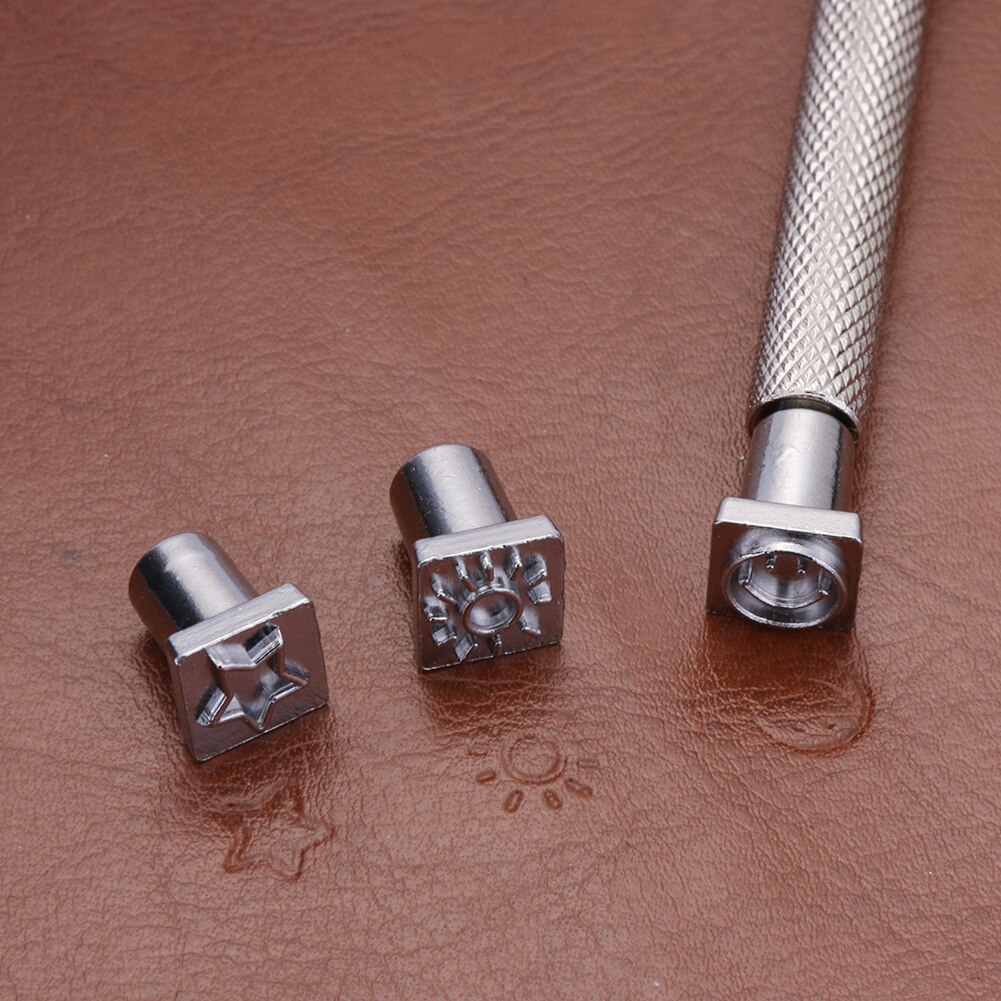 Die Cutter Card Making Button Maker 32pcs Zinc Alloy Graphic Stamp Punch Set Leather DIY Cardmaking Handicraft Tool