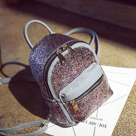 Vrouwen Mini Rugzak Pu Leer Pailletten Rugzak Kinderen Meisjes Schoudertas Vrouwelijke Kleine Tote Rugzak Bling