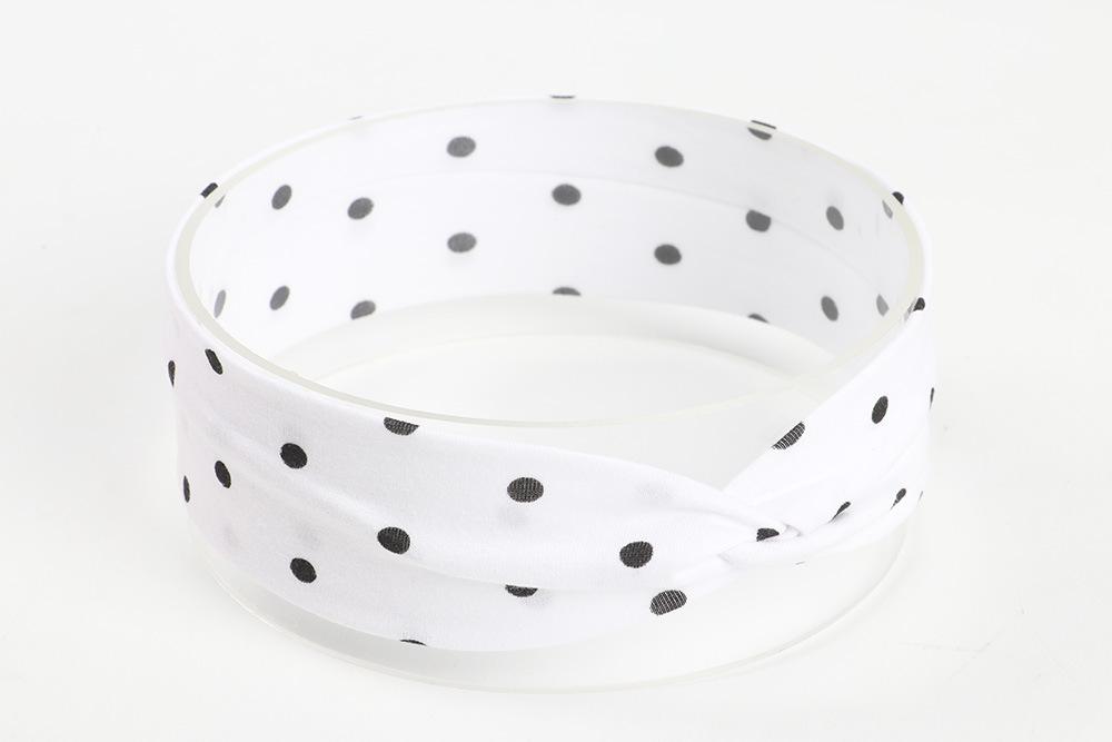 Diadema cruzada con estampado de lunares para bebé, gorros para bebé, Material elástico de algodón de 9 colores, muy cómodo para mantener el calor, primavera y otoño: 4