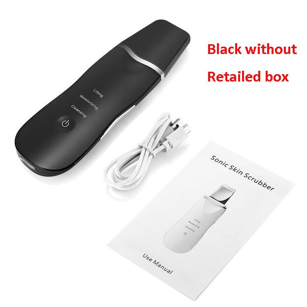 Bolígrafo limpiador Facial ultrasónico recargable, limpiador Facial, eliminación de espinillas por vibración, herramientas limpiadoras de poros exfoliantes: black without box