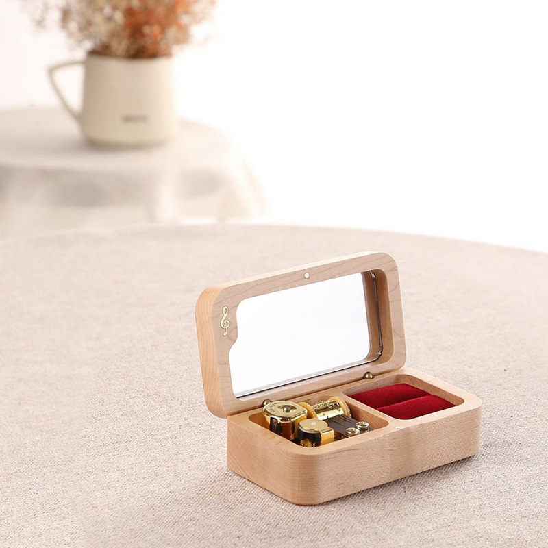 Sinzyo solid wood jewelry box ring music box for year Christmas wedding and birthday For Valentine's day