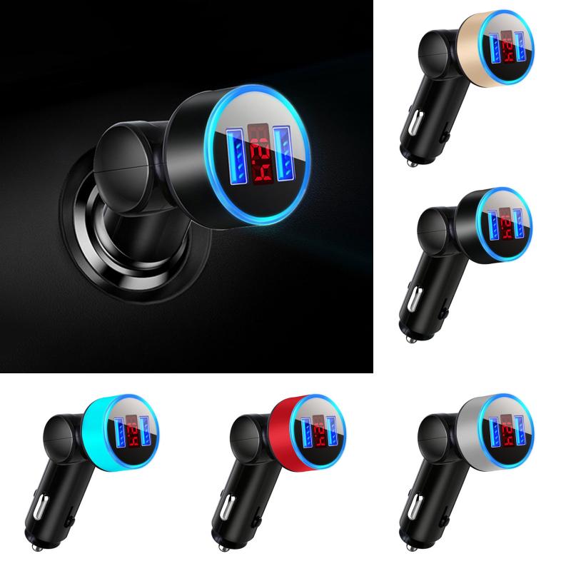 2 Usb Autolader Digitale Display Sigarettenaansteker Opladen Adapter Voertuig Verlichting Converter Micro Usb C Type C Kabel TXTB1