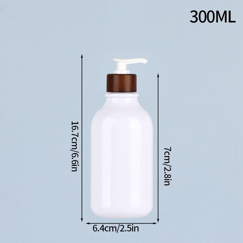 300/500ml sjampo dispenser beholder dusjsåpe balsam baderom vanntett forhåndsmerket påfyllbar sjampoflaske såpe: Mørkegrå