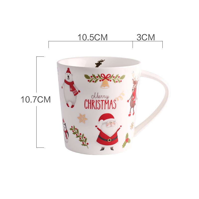 God jul keramisk mugg tekopp drinkware för vän 10.7 x 10.5cm 500ml: 2