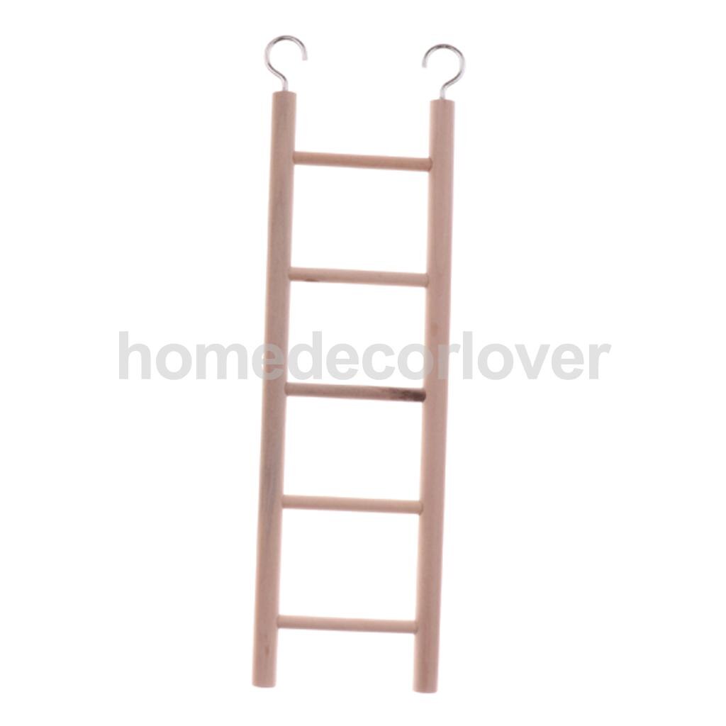 Escalera de madera para hámster, juguete de loro y rata, accesorios para jaula de pájaros, 3 escaleras