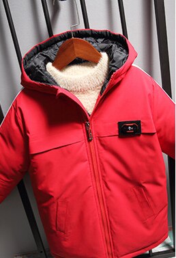 Herbst Winter freundlicher Oberbekleidung Mantel Sportliche Wasserdichte Winddicht Verdicken Kaschmir Mit Kapuze Jacke Für Jungen freundlicher kleidung Jungen Jacke: rot / 9T