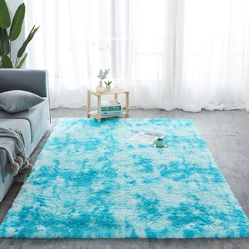 Shaggy tie-dye tæppe trykt alfombra plys gulv fluffy måtter børneværelse imiteret pels område tæppe stue måtter silkeagtige tæpper: F