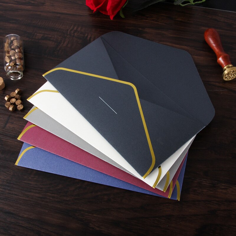 50Pcs 22x11cm Retro Envelope Vintage Paper Envelopes Postcard Packaging Envelope Luxurious Wedding Invitation Card Envelope
