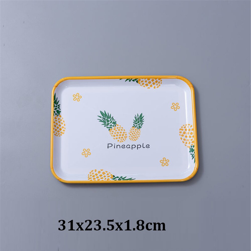 Thee Ontbijt Brood Snack Opslag Trays Plastic Dessert Dienblad Vierkante Accessoires Cosmetica Schotel: Pine31x23.5x1.8cm